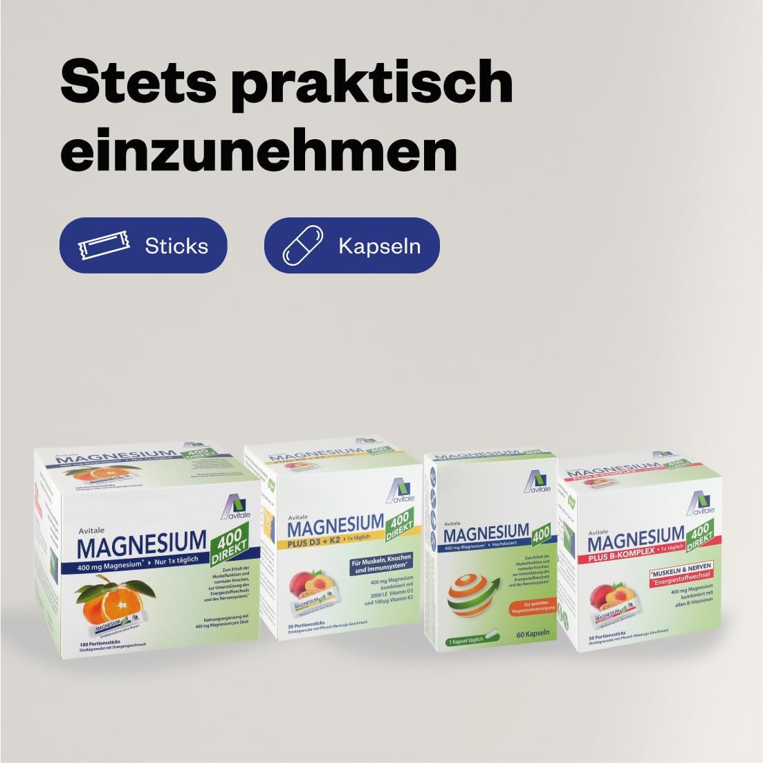 Magnesium 400 mg – Avitale Magnesium 400 direct orange - direct granules for ingestion without water, 105 g – Bild 8