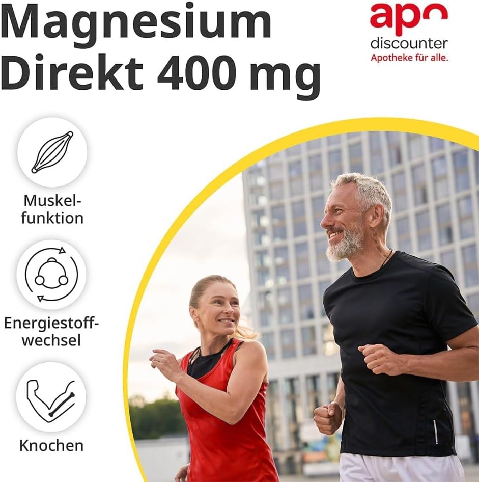 Magnesium 400 mg – Magnesium Direct 400 mg from Apodiscounter 3 x 100 x 2 g – Bild 2
