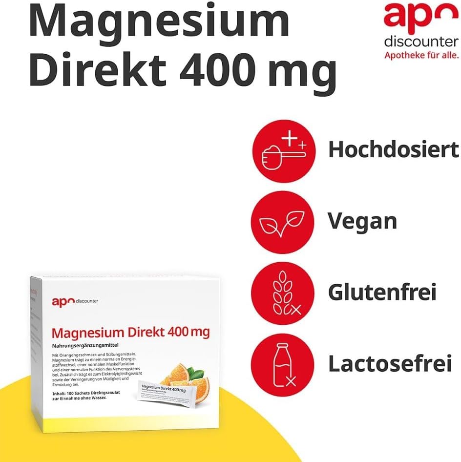 Magnesium 400 mg – Magnesium Direct 400 mg from Apodiscounter 3 x 100 x 2 g – Bild 4