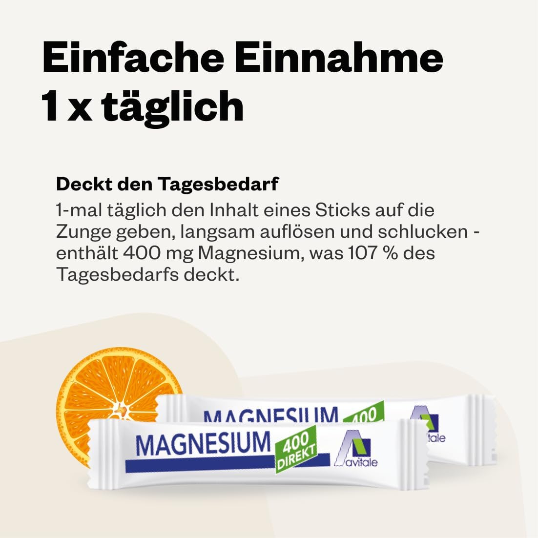 Magnesium 400 mg – Avitale Magnesium 400 direct orange - direct granules for ingestion without water, 42 g – Bild 6