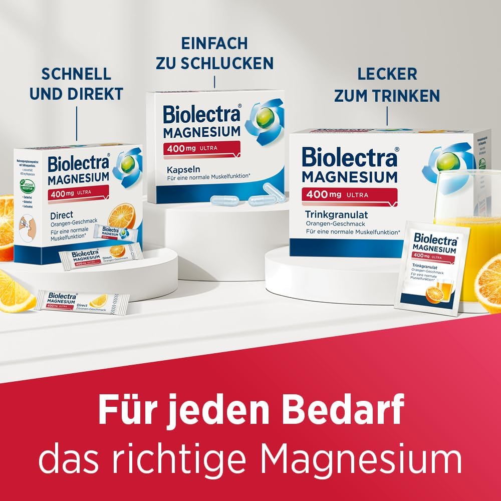 Magnesium Komplex mit B6 & Zink – Biolectra Magnesium 400 mg Ultra 40 Items Direct Lemon Flavour Sticks – Bild 9