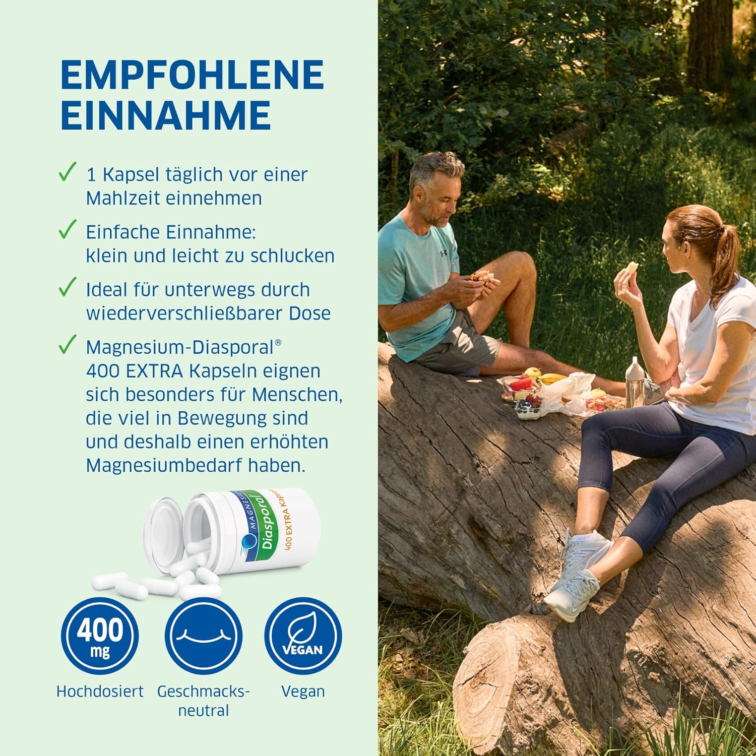 Magnesium Komplex mit B6 & Zink – Magnesium Diasporal 400 Extra Capsules | High Dose 400 mg Magnesium Capsules | Vegan, Tasteless and Easy to Swallow | Ideal for Increased Needs | Gluten Free and Lactose Free | Pack of 20 – Bild 5