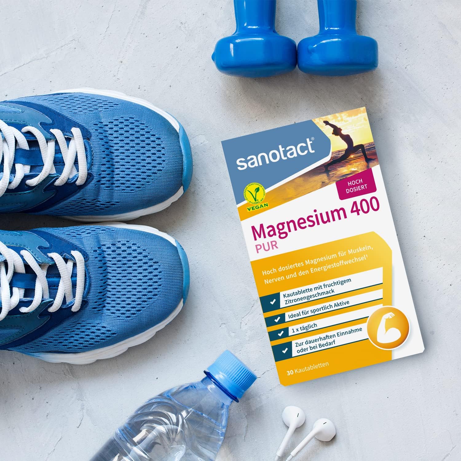 Magnesium 400 mg – sanotact Magnesium 400 (10 x 30 chewable tablets), high dose magnesium for muscles and nerves, 400 mg magnesium with immediate effect, 100% vegan, magnesium carbonate and magnesium oxide – Bild 8