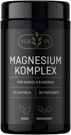 Magnesium Komplex mit B6 & Zink โ Magnesium Complex | 60 Vegan Capsules, High Dose | with 7 Magnesium Forms (350 mg Magnesium per Daily Dose) | Laboratory Tested, in Mirong Glass, No Unnecessary Additives