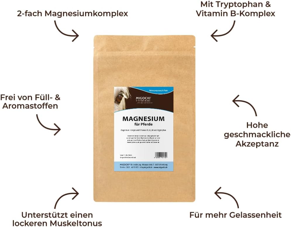 Magnesium Komplex mit B6 & Zink – Magnesium for Horses with Tryptophan and Vitamin B Complex - Pelleted Supplementary Feed (1.5 kg Bag) – Bild 2