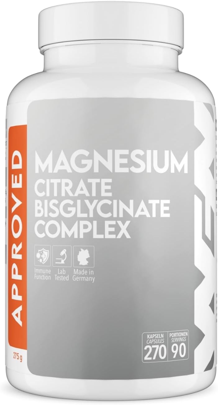 Magnesium 400 mg – WFN Approved Magnesium Complex - 270 Vegan Capsules - With Magnesium Bisglycinate & Magnesium Citrate - 400 mg Elementary Magnesium High Dose - Produced & Laboratory Tested in Germany