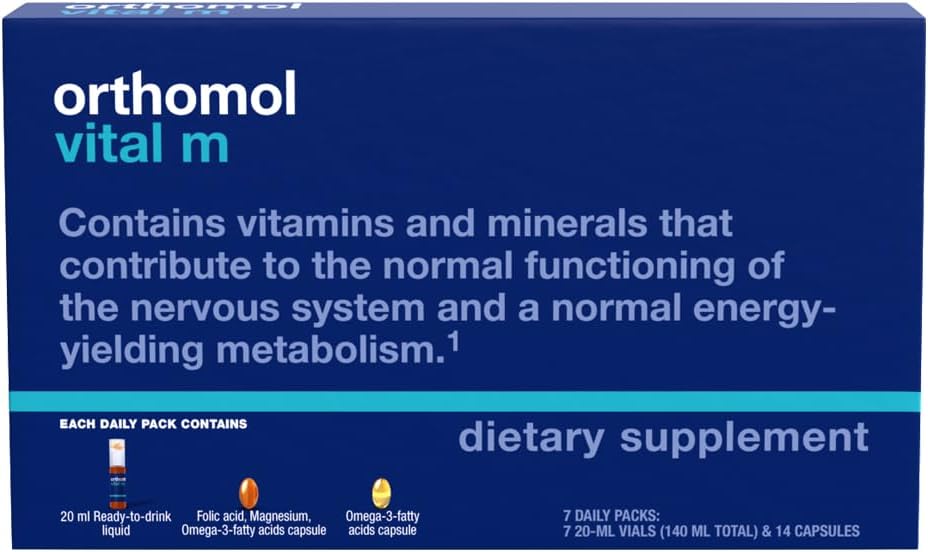 Magnesium Komplex mit B6 & Zink – Orthomol Vital M Bottle/Capsules 7 Day Servings – Bild 9