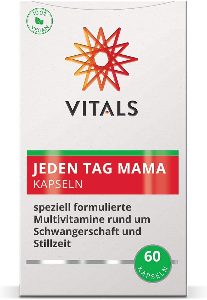 Magnesium Komplex mit B6 & Zink – Vitals Jeden Tag Mama Capsules - Multivitamins for Pregnancy & Breastfeeding, 60 Capsules, Vegan. With Natural Auxiliary Ingredients – Bild 4