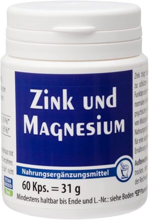 Magnesium Komplex mit B6 & Zink – Pharma-Peter Zinc and Magnesium, 60 Capsules