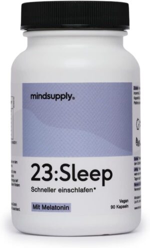 Schlaf-Magnesium mit Melatonin – Natürlich einschlafen & durchschlafen – Sleep | 90 Melatonin Capsules - High Dose - Alternative to Melatonin Sleep Spray - No Additives - Laboratory Tested - 100% Vegan - Natural Sleeping Aid