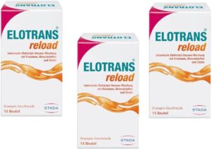 Magnesium Komplex mit B6 & Zink – ELOTRANS reload - isotonic electrolyte glucose blend - dietary supplement with magnesium, potassium, choline & B vitamins - 3 x 15 bags