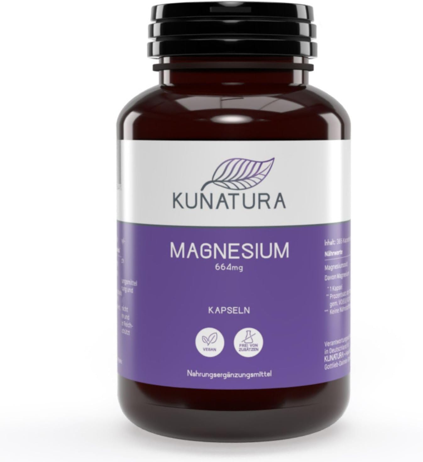Magnesium 400 mg – Magnesium Capsules - 365 Capsules of 400 mg Pure Magnesium - Laboratory Tested - German Production - Elementary and High Dose Capsules - Annual Supply
