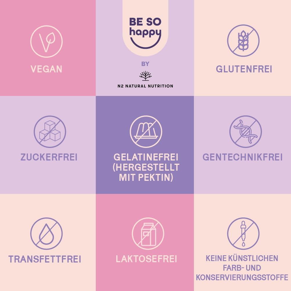 Schlaf-Magnesium mit Melatonin – Natürlich einschlafen & durchschlafen – Magnesium Gummies 180 mg, Magnesium for Children and Adults, Magnesium Citrate 1607 mg per Dose, 60 Magnesium Gummy Bears for Fatigue, Muscles & Nervous System, Marvelous Magnesium BeSoHappy – Bild 7