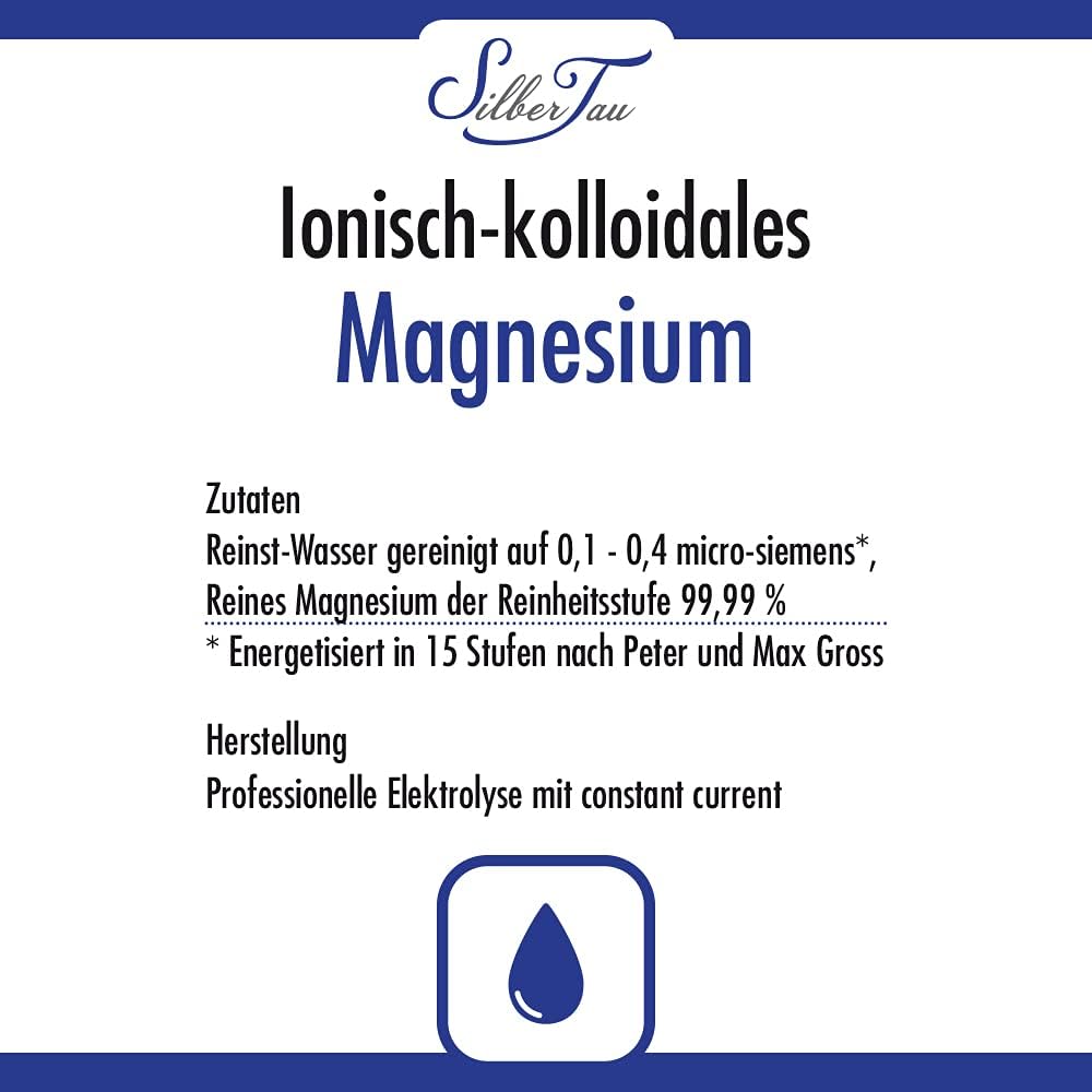 Magnesium Komplex mit B6 & Zink – Ionic Colloidal Magnesium - 500ml Liquid - 50ppm High Purity Elementary Magnesium - No Complex - No Additives - For Nerves, Muscles and Energy – Bild 3