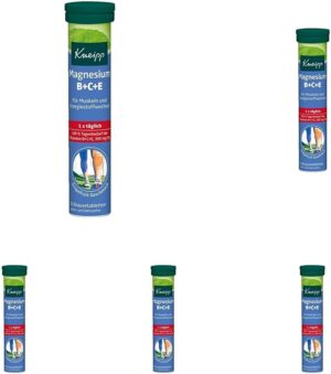 Magnesium Komplex mit B6 & Zink – Kneipp Magnesium with Vitamins B, C, E (Pack of 5)
