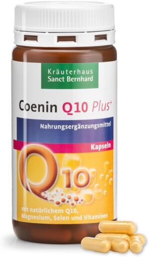 Magnesium Komplex mit B6 & Zink โ Sanct Bernhard Coenin Q10 Plus Capsules Natural Q10 & Vitamin B Complex 150 Capsules