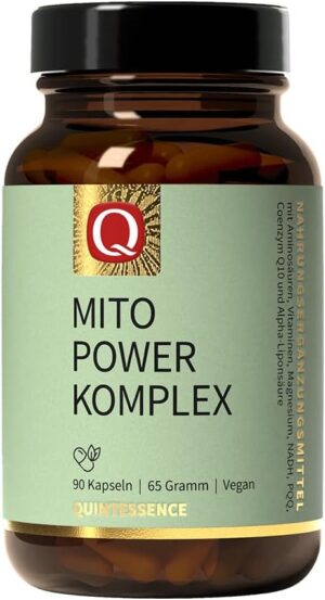 Magnesium Komplex mit B6 & Zink โ Quintessence Mito Power Complex 90 x Vitamin Capsules with Vitamin B, Magnesium & Coenzyme Q10, Vegan & No Additives, Supports Metabolism, Produced in Austria