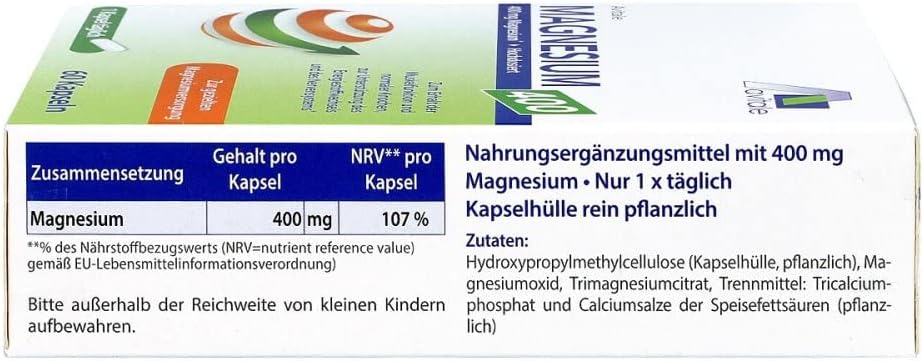 Magnesium 400 mg – Magnesium 400 mg Capsules Pack of 60 – Bild 5