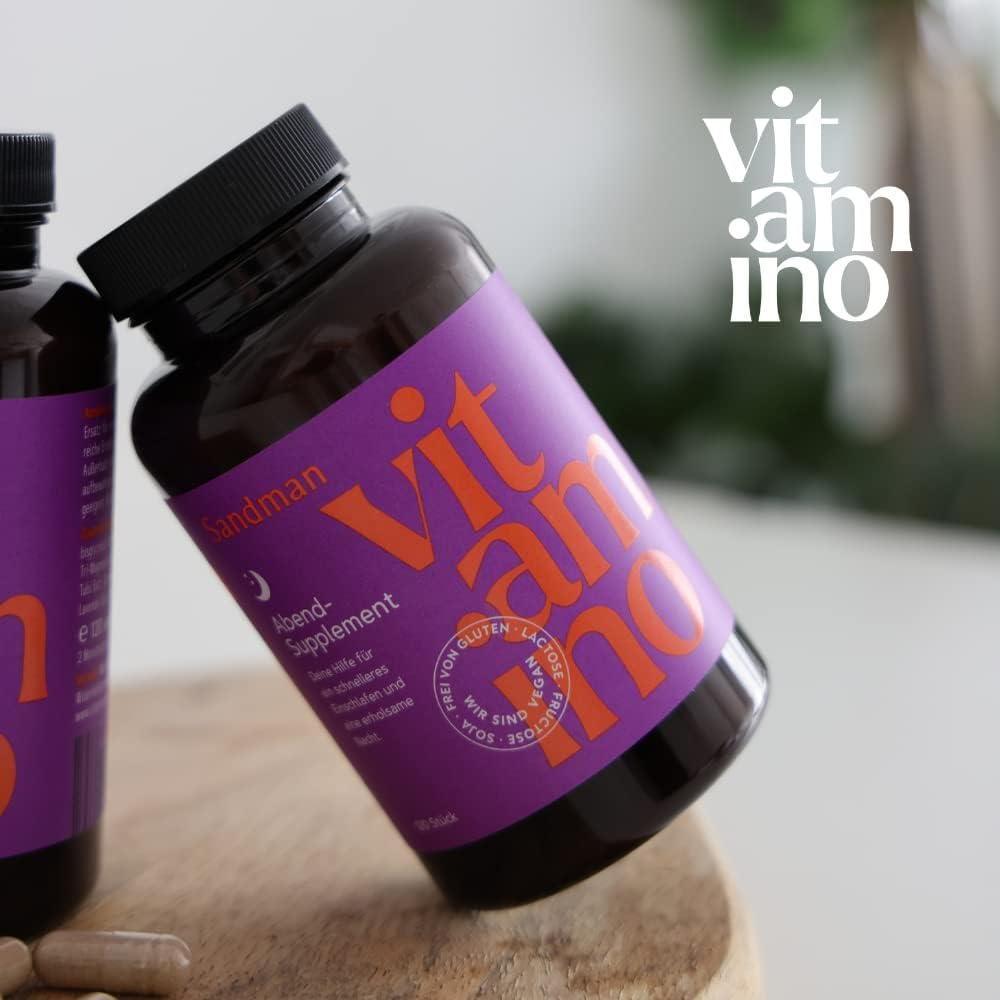 Schlaf-Magnesium mit Melatonin – Natürlich einschlafen & durchschlafen – Vitamino Sandman Melatonin Capsules High Dose with Ashwagandha, GABA, Magnesium and Plant Extracts, for a Deep and Restful Sleep, Vegan, Gluten-Free, Lactose-free - 120 Capsules – Bild 6