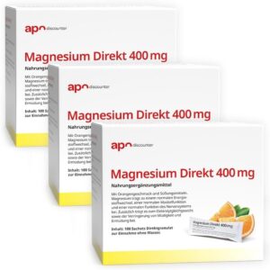 Magnesium 400 mg โ Magnesium Direct 400 mg from Apodiscounter 3 x 100 x 2 g