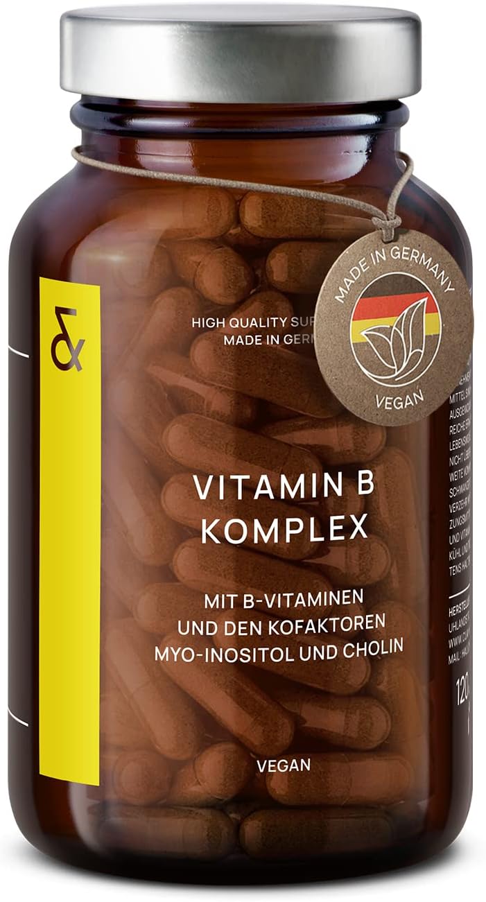 Magnesium Komplex mit B6 & Zink – Vitamin B Complex High Dose Vegan - All Eight B Vitamins & Co-Factors - 120 Capsules (4 Months) - Vit B1, B2, B3, B5, B6, B12 Methylcobalamine, Biotin & Folic Acid, Myo-Inositol, Choline - B. ioactive