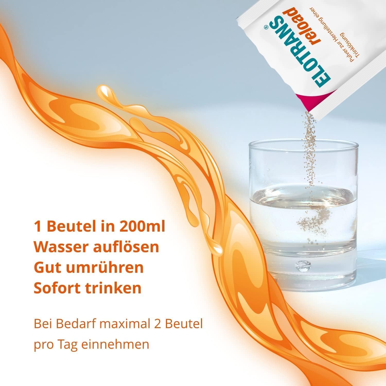Magnesium Komplex mit B6 & Zink – ELOTRANS reload - isotonische Elektrolyt-Glucose-Mischung - Nahrungsergänzungsmittel mit Magnesium, Kaliumchlorid, Cholin und B-Vitaminen - 2 x 15 Beutel, Doppelpack – Bild 9