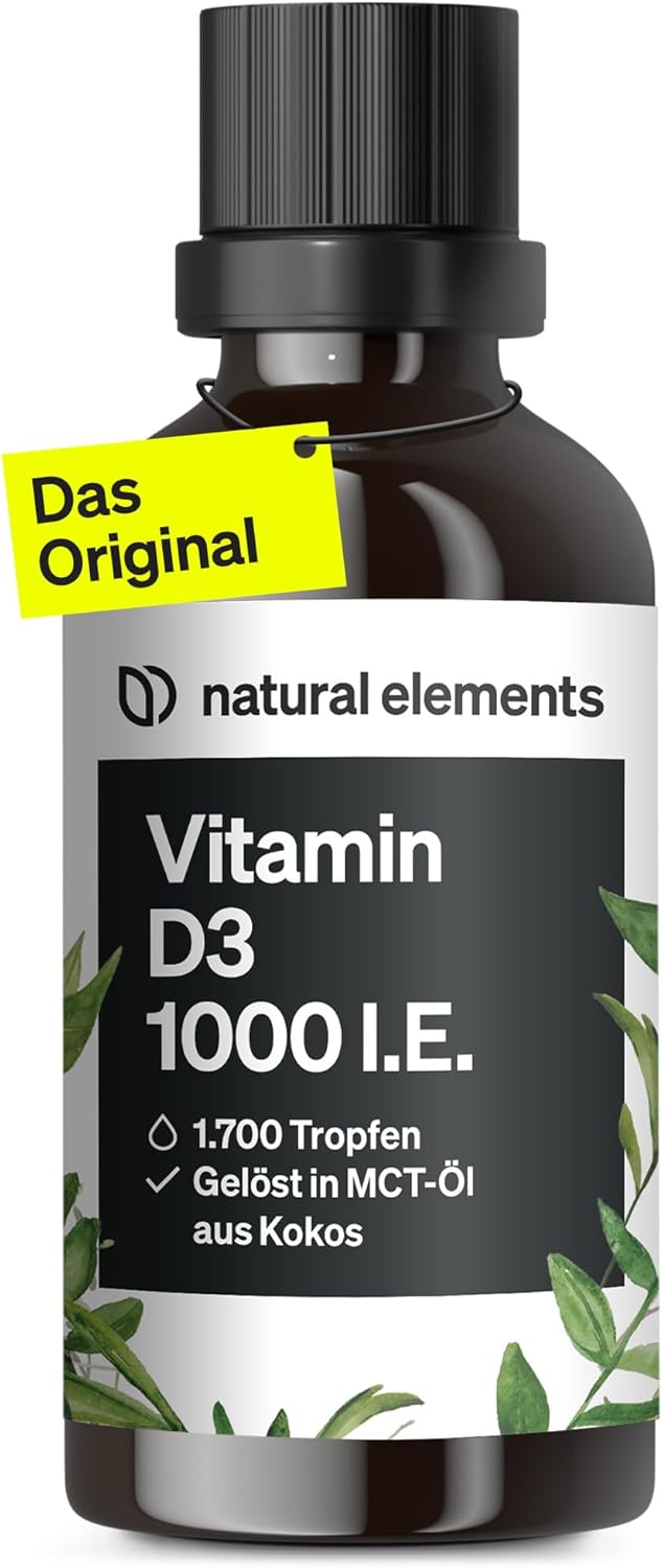 Magnesium Komplex mit B6 & Zink – Vitamin D3 - Laboratory-tested 1000 IU Per Drop, Value for Money Winner 2018* – 50 ml (1750 Drops) – In MCT Oil Made from Coconut – High Dose, Liquid and Made in Germany