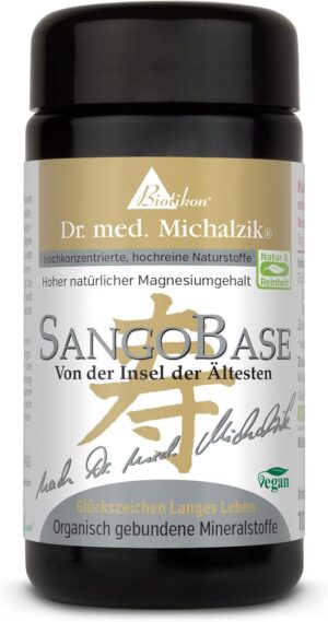 Magnesium 600 mg – SangoBase Pluver from Okinawa Dr. Michalzik - 3g Sango Sea Coral Powder Contains Calcium [600 mg] | Magnesium [300 mg] | Zinc [2 mg] - No Additives - by BIOTIKON®