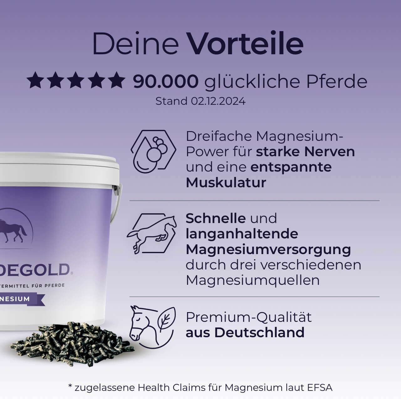 Magnesium Komplex mit B6 & Zink – Magnesium 1.5 kg - Horse Pellets with Magnesium Complex & Omega 3 - Supports Muscles - 100% Natural & Doping Free - High Bioavailability – Bild 3