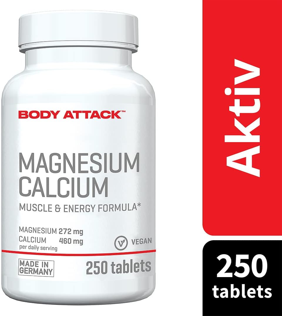 Magnesium 250 mg – Body Attack Magnesium & Calcium - 250 Tablets – Bild 2