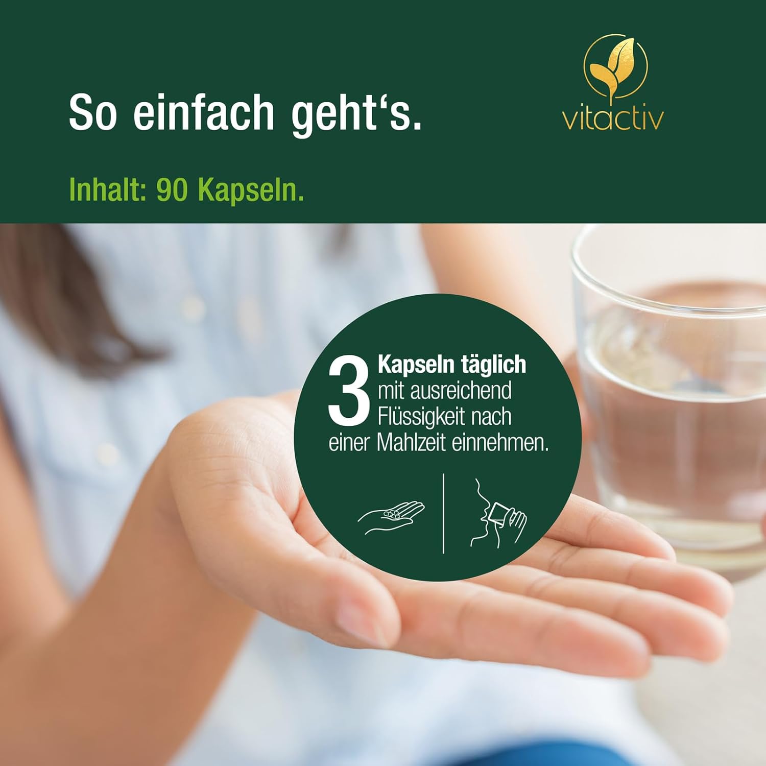 Magnesium Komplex mit B6 & Zink – VITACTIV Migra Complex - 90 Feverfew Capsules for Head Balance - Plus Ginger Extract, Magnesium, Coenzyme Q10, Vitamin B2 - Produced & Laboratory Tested in Germany - Vegan, No Artificial Additives – Bild 6