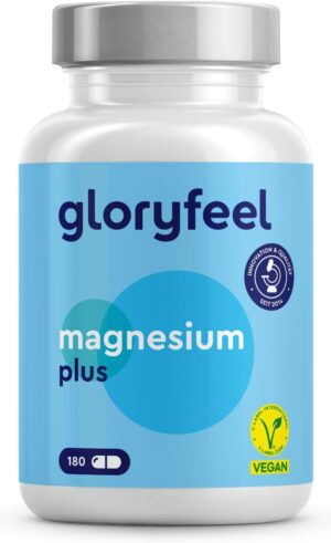 Magnesium 250 mg – Premium Magnesium Citrate 2,580 mg High Dose – 400 mg Elementary Magnesium Plus Vitamin B12 and B6 Per Daily Dose – 180 Vegan Capsules without Additives – Manufactured and Laboratory-Tested in Germany