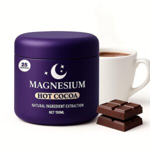 Schlaf-Magnesium mit Melatonin – Natürlich einschlafen & durchschlafen – Nighttime Magnesium Hot Cocoa Jar - Soothing Evening Drink Blend for Relaxation and Recovery, 1 Piece