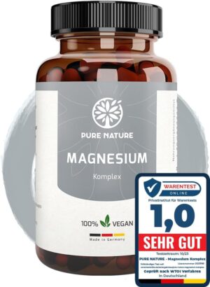 Magnesium Komplex mit B6 & Zink – Magnesium Complex High Dose - 400 mg - 180 Capsules - 7-in-1 Complex with Magnesium Bisglycinate, Magnesium Citrate, Magnesium Malate, Magnesium Taurate - Laboratory Tested - Optimal Bioavailability