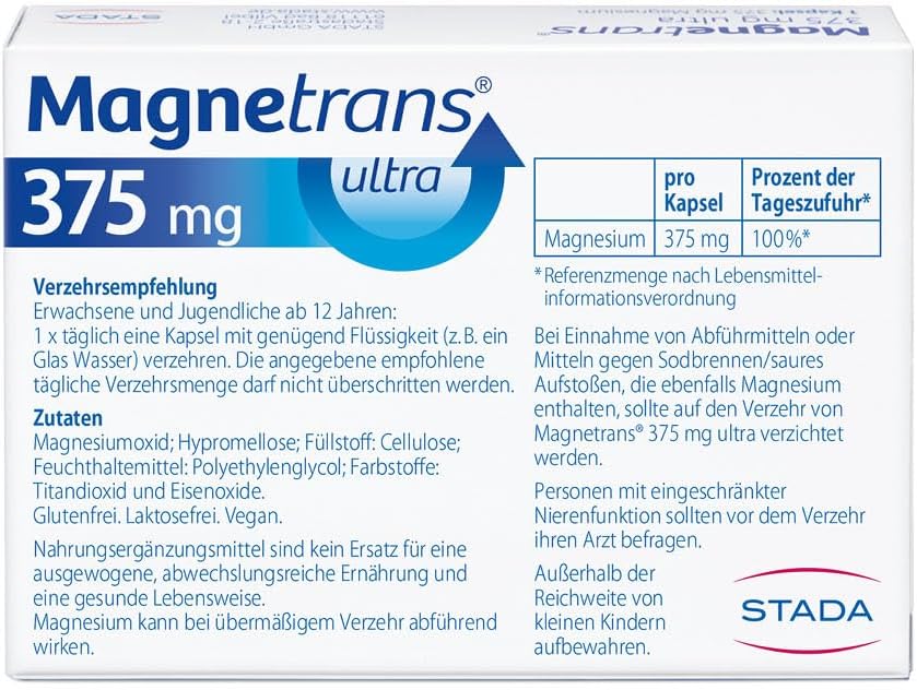 Magnesium Komplex mit B6 & Zink – Magnetic Transparent Ultra 375 mg, 100 capsules – Bild 2