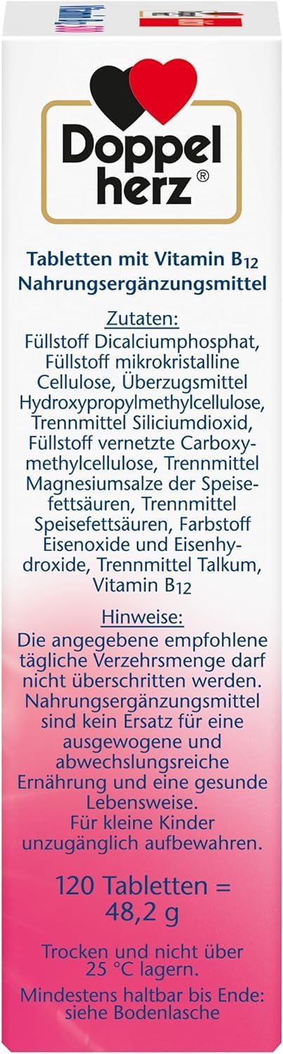 Magnesium Komplex mit B6 & Zink – Doppelherz Vitamin B12 500 - High Dose with 500 μg Vitamin B12 per Tablet - Vegan - 120 Mini Tablets – Bild 4