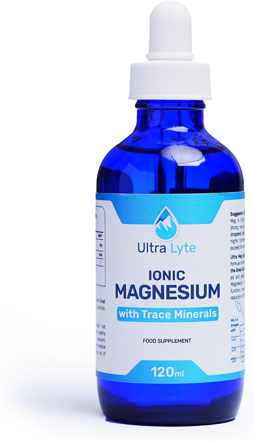 Magnesium 400 mg – Ultra Lyte Magnesium 400 mg Ionic Minerals Supplement 118 ml 30 Servings Highly Concentrated Liquid Minerals Reduces Fatigue & Fatigue - Supports Electrolyte Balance & Muscle Function