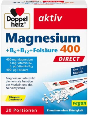 Magnesium Komplex mit B6 & Zink – Doppelherz Magnesium + B Vitamins Direct Pellets