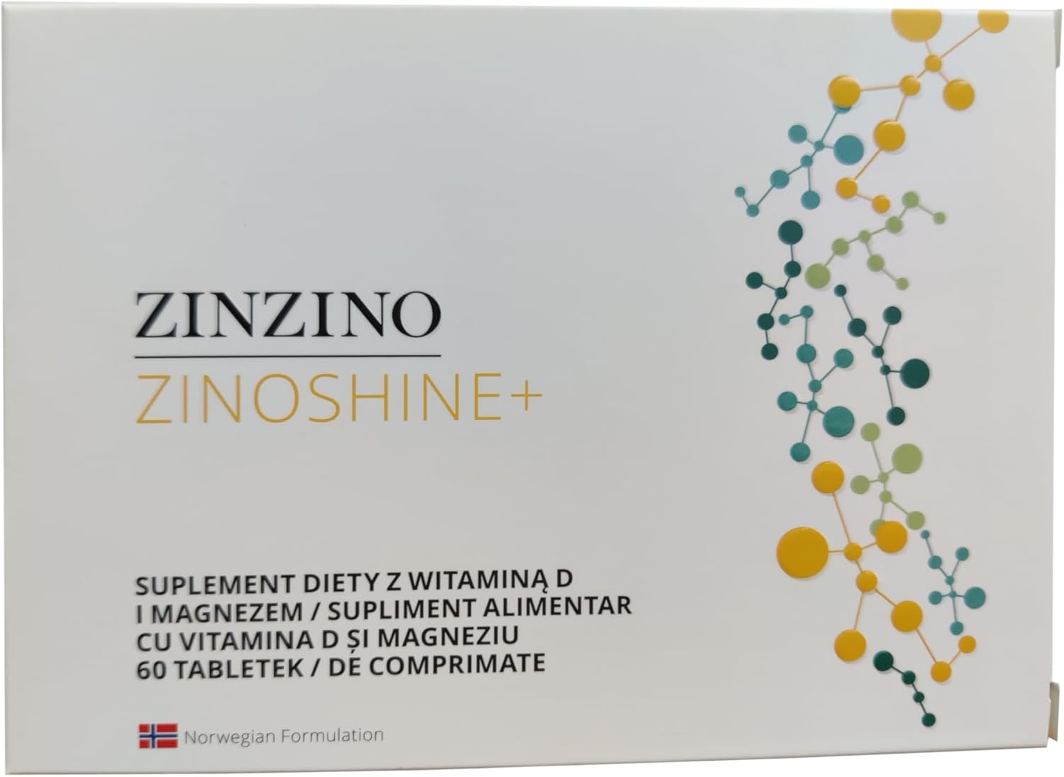 Magnesium Komplex mit B6 & Zink – ZinZino ZinoShine+ - Vitamin D3 & Magnesium Complex - Vegan - With Magnesium Citrate, Magnesium Malate, Bisglycinate & Sea Water - 60 Tablets