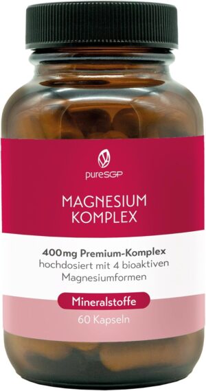 Magnesium 400 mg – pureSGP Magnesium Complex - 400 mg Pure Premium Magnesium Made from 4 High-Quality Magnesium Forms. High Bioavailability. Laboratory Tested, High Dosage. Vegan