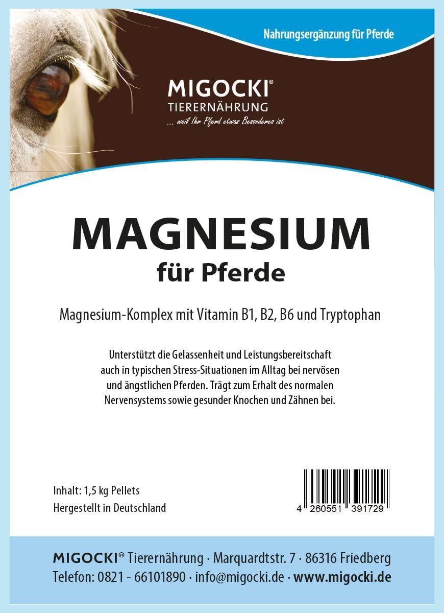 Magnesium Komplex mit B6 & Zink – Magnesium for Horses with Tryptophan and Vitamin B Complex - Pelleted Supplementary Feed (1.5 kg Bag) – Bild 4