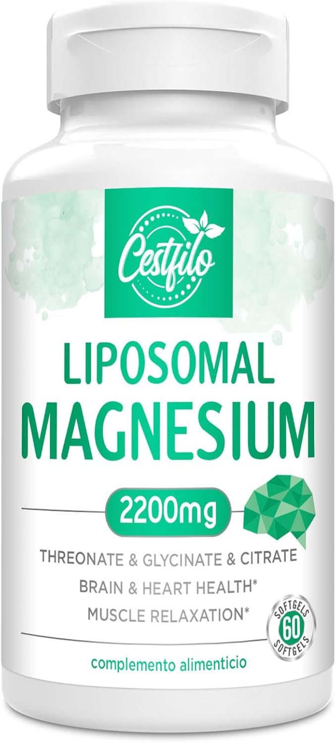 Magnesium 600 mg – Liposomal Magnesium Complex 2200 mg, Gluten-Free, 60 Soft Capsules, High Dose, Natural, Suitable for Women, Men (Pack of 60)