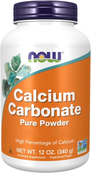Magnesium 600 mg – Now Foods, Calcium Carbonate Pure Powder, 600 mg Calcium per Day, High Dosage, 340 g Vegan Powder, Laboratory Tested, Gluten Free, Soy Free, GMO Free, Vegetarian