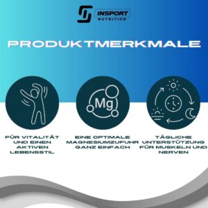 Magnesium Komplex mit B6 & Zink โ Insport Magnesium B6 Forte with 300 mg Magnesium & 3 mg Vitamin B6 - High Dose Citrate Complex Against Muscle Cramps & Fatigue