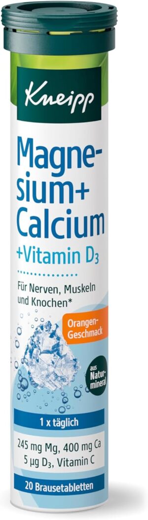 Magnesium 400 mg – Kneipp® Magnesium + Calcium 20 Effervescent Tablets, , ,