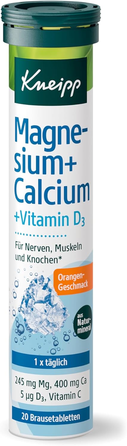 Magnesium 400 mg – Kneipp® Magnesium + Calcium 20 Effervescent Tablets, , ,