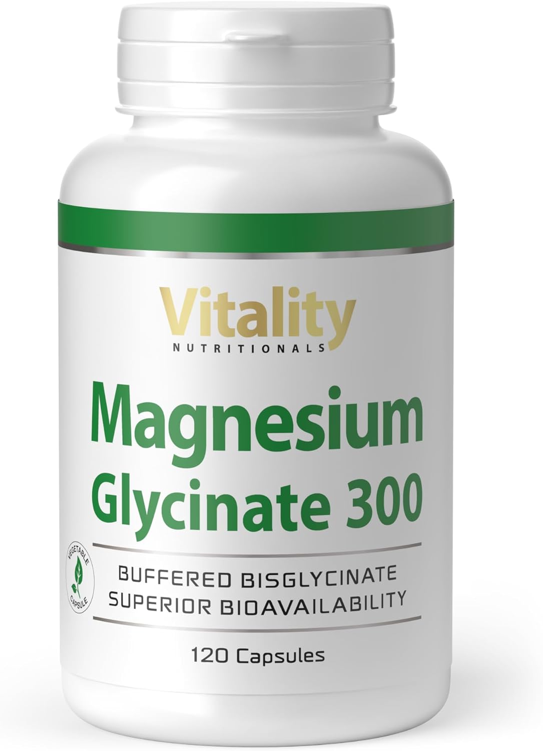 Magnesium 250 mg – Magnesium Glycinate High Dose Capsules with 300 mg Bisglycinate per Daily Dose (Pack of 120) Muscles, Bone Dietary Supplement Vitality Nutritionals by VitaminExpress
