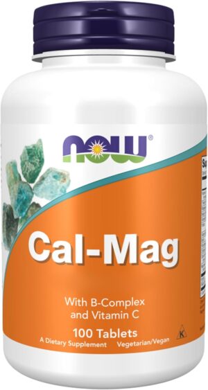 Magnesium 250 mg – Now Foods, Cal-Mag Stress, 100 Vegan Tablets, 500 mg, 250 mg Calcium & Magnesium per Dose, Gluten Free, Soy Free, Neutral in Taste