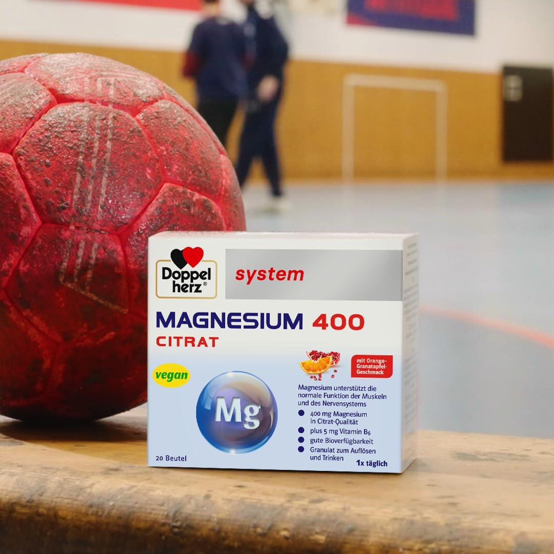 Magnesium 400 mg – Doppelherz System Magnesium 400 Citrate - Magnesium as a Contribution to the Normal Function of Muscles and Nervous System - 40 Portion Bags – Bild 5