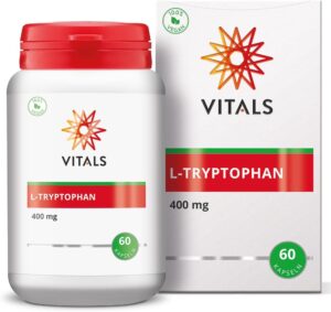 Schlaf-Magnesium mit Melatonin โ Natรผrlich einschlafen & durchschlafen โ Vitals - L-Tryptophan 400mg 60 Capsules Essential Amino Acid in a Vegetable Capsule